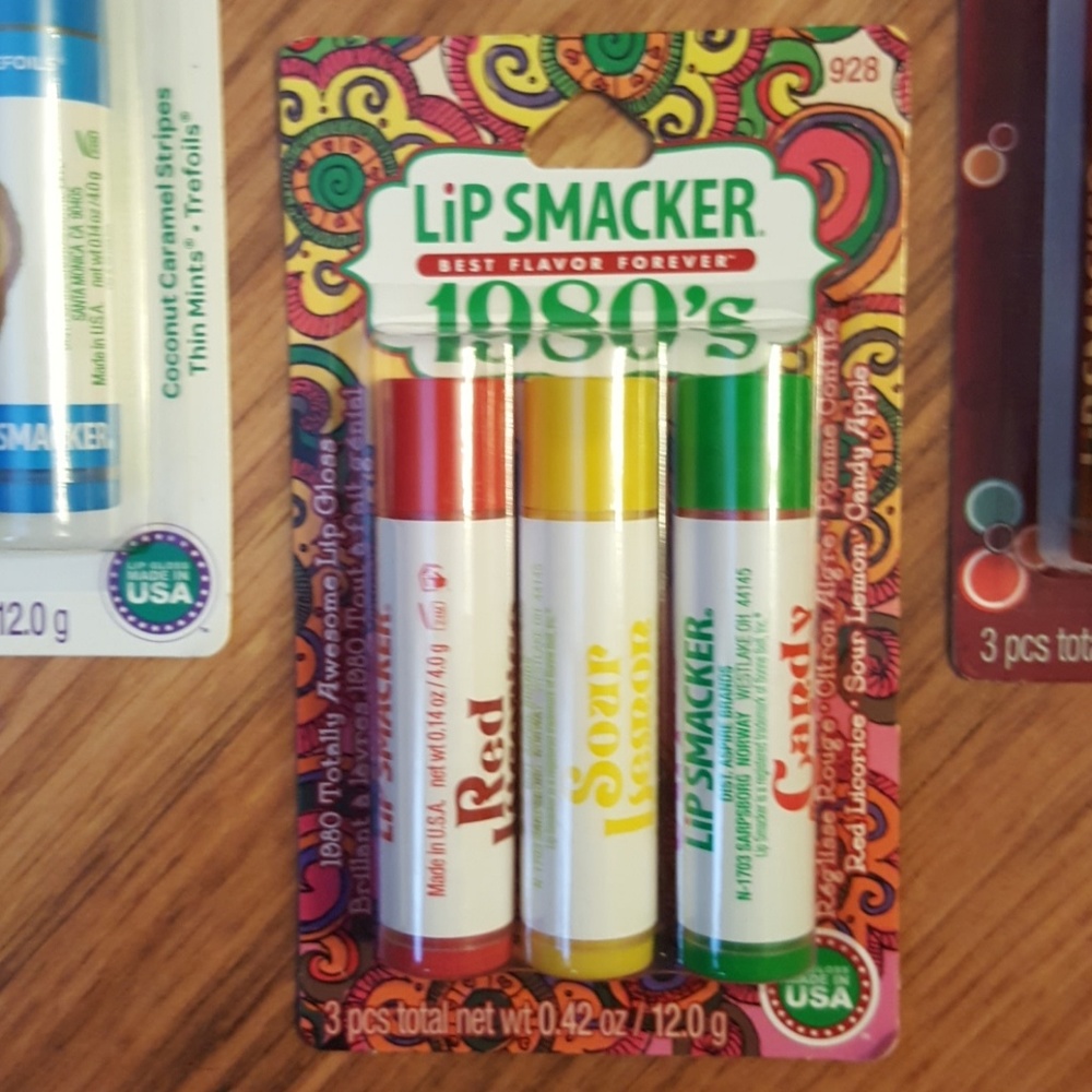 3 lip smacker balms 1980s